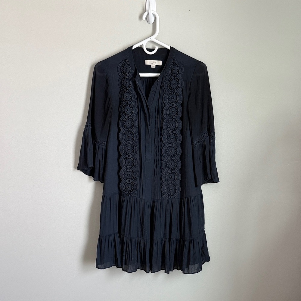 LOFT Navy Midi Dress